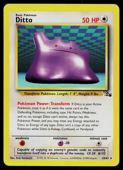 Pokemon Card - Ditto Fossil 18/62 Rare - Image 1