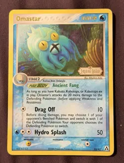 Pokemon Omastar Legend Maker Reverse Holo Rare 23/92 Stage 2 100HP 2006 Card - Image 1