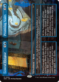 x1 Central Elevator / Promising Stairs DSK Duskmourn MTG 336 RARE BORDERLESS 1x - Image 1