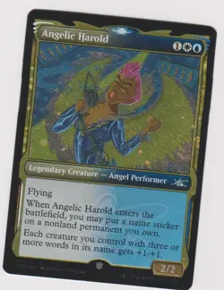 1x GALAXY FOIL-ANGELIC HAROLD- N-MINT MTG MAGIC UNFINITY BLUE-WHITE - Image 1