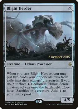 Blight Herder (Launch) [Battle for Zendikar Promos] Moderately Played Foil - Image 1