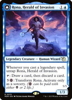 MTG Rona, Herald of Invasion 75 Rare Foil March of the Machines - Image 1