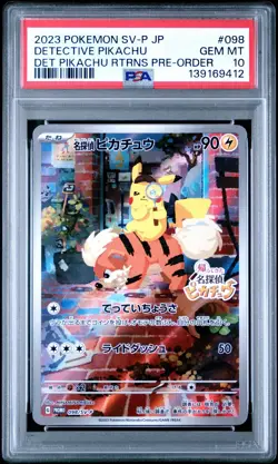 2023 Pokemon SV-P Japanese Detective Pikachu 098/SV-P Promo PSA 10 GEM MINT - Image 1