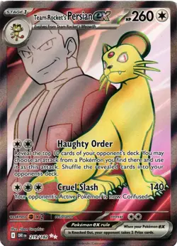 Pokemon TCG Team Rockets Persian EX Full Art 219/182 Destined Rivals Ultra NM - Image 1