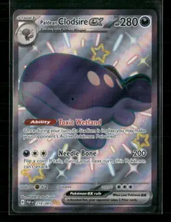 Paldean Clodsire ex 219/091 Shiny Ultra Rare Paldean Fates Pokemon Holo NM - Image 1