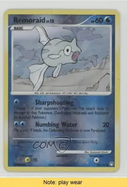 Remoraid Reverse Foil Pokemon Diamond & Pearl Mysterious Treasures #95 READ 2f4 - Image 1