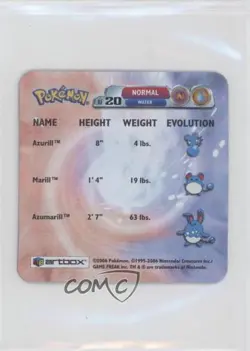 Azurill Marill Azumarill Artbox Pokemon Action Flipz #AF 20 2006 - Image 2