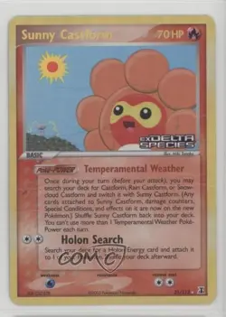 Sunny Castform Reverse Foil Pokemon EX Delta Species #31 2005 - Image 1