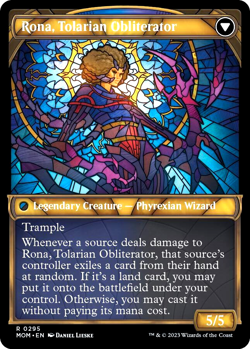 MTG Rona, Herald of Invasion 295 Rare Foil Showcase March of the Machines - Image 2