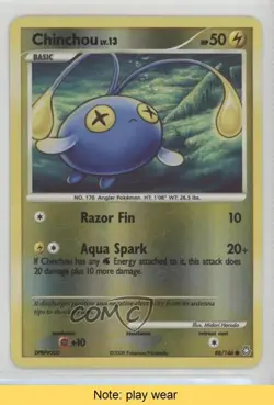 Chinchou Reverse Foil Pokemon Diamond & Pearl Legends Awakened #88 2008 READ u3f - Image 1