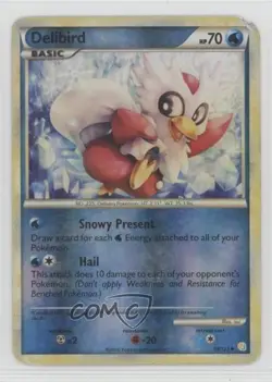 Delibird Reverse Foil Pokemon HeartGold & SoulSilver #39 2010 - Image 1