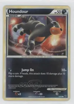 Houndour Reverse Foil Pokemon HeartGold & SoulSilver Undaunted #54 2010 - Image 1