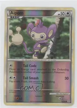 Aipom Reverse Foil Pokemon HeartGold & SoulSilver Unleashed #43 2010 - Image 1
