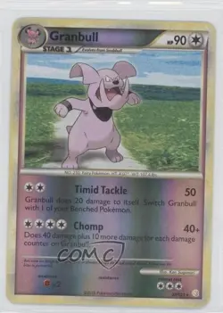 Granbull Reverse Foil Pokemon HeartGold & SoulSilver #22 2010 - Image 1