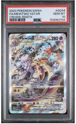 2023 POKEMON SWORD & SHIELD CROWN ZENITH #GG44 MEWTWO VSTAR PSA 10 - Image 1
