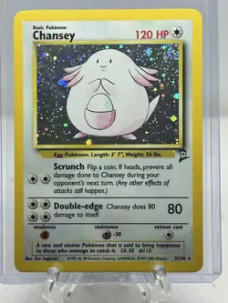 1999 POKEMON TCG BASE SET CHANSEY HOLO #3 LP WW - Image 1