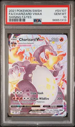 Charizard VMAX Pokemon TCG Shining Fates PSA 10 SV107/SV122 Holo - Image 1