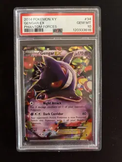 PSA 10 GENGAR EX 34 XY PHANTOM FORCES POKEMON GEM MINT - Image 1