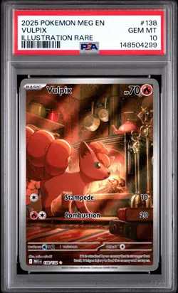 2025 POKEMON MEG EN-MEGA EVOLUTION ILLUSTRATION RARE #138 VULPIX PSA 10 - Image 1