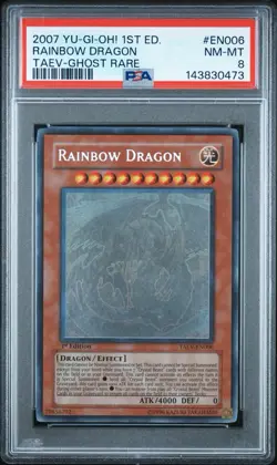 2007 Yu-Gi-Oh! Rainbow Dragon Tactical Evolution TAEV 1st Ed Ghost Rare PSA 8 - Image 1