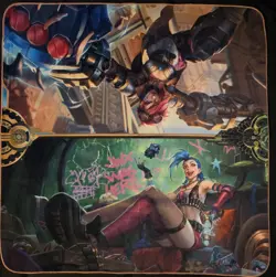 Manamoon Amanda Lapalme League Of Legend Jinx & Vi 2 Player Cloth Playmat Yugioh - Image 1
