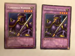 2x Yugioh Karbonala Warrior - LOB-067 1st Edition RARE - 1 - NM/LP & 1 - HP - Image 1
