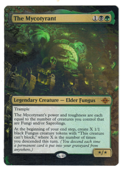 The Mycotyrant Altered Art MTG Elder Fungus Saproling Borderless Hand Painted - Image 1