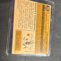 Topps 1960 Bob Gibson #73 St. Louis Cardinals Baseball Base Set MLB Card - Image 4