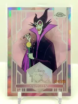 2023 Topps Chrome Disney 100 Maleficent Pink Refractor 224/399 Sleeping Beauty - Image 1