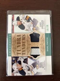14-15 Artifacts Dual Patch Tyler Myers Cody Hodgson 16/36 Buffalo Sabres - Image 1