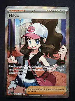 Pokemon TCG Trainer Card Hilda 164/086 Full Art Ultra Rare White Flare - Image 1