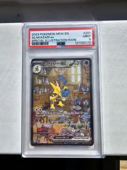 2023 POKEMON MEW EN-151 SPECIAL ILLUSTRATION RARE #201 ALAKAZAM EX PSA 9 - Image 1