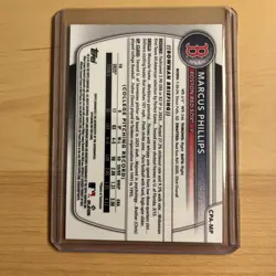 2025 Bowman Draft Marcus Phillips 1st Bowman Red Wave Refractor Auto /5 - Image 2