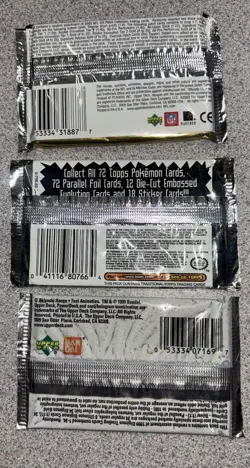 Lot Of 3 Vintage (sealed) Packs Of Cards Pokemon Topps 1999 Digimon NFL Ud Patch - Image 2