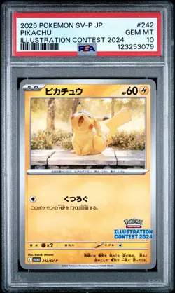 2025 POKEMON JAPANESE SV-P PROMO ILLUSTRATION CONTEST 2024 #242 PIKACHU PSA 10 - Image 1