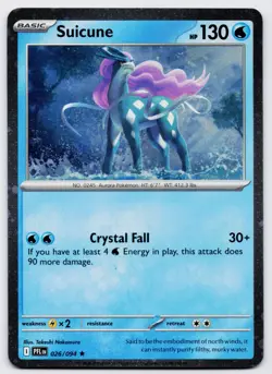 Pokemon TCG Suicune 026/094 Phantasmal Flames Playset Cosmo Holo w/ Swirl NM - Image 3