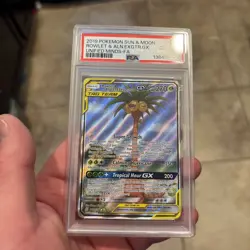 Pokemon Rowlet & Alolan Exeggutor GX 215/236 PSA 10 Unified Minds - Image 2