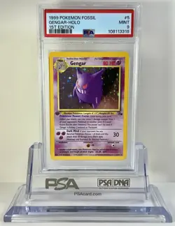 Pokemon TCG - Gengar 5/62 Holo Rare 1st Edition Fossil WOTC | PSA 9 Mint - Image 1