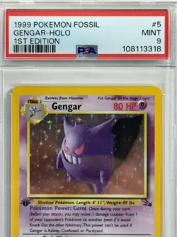 Pokemon TCG - Gengar 5/62 Holo Rare 1st Edition Fossil WOTC | PSA 9 Mint - Image 3