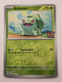 Pokemon TCG Bulbasaur 001/165,151 Best Buy Stamped Promo Card, NM/M - Image 1