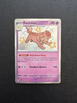 Pokemon TCG Shiny Dachsbun Holo Rare Card 161/091 Paldean Fates NM - Image 1
