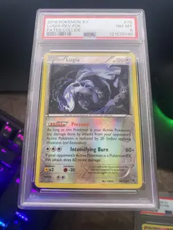 2016 POKEMON XY FATES COLLIDE #78 LUGIA-REVERSE FOIL PSA NM-MT 8 - Image 1