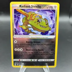 Radiant Steelix 124/196 Pokemon Card - SWSH11: Lost Origin - NM - Image 1