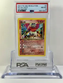 Pokemon TCG - Ho-Oh 7/64 Neo Revelation Holo Rare 1st Edition WOTC | PSA 8 - Image 1