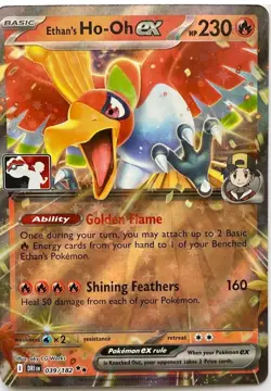 Pokemon TCG Ethan's Ho-Oh EX 039/182 Stamped Prize Pack Holo NM - Image 1