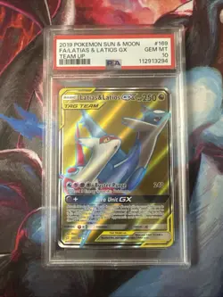 PSA 10 LATIOS & LATIAS GX 169 TEAM UP TAG TEAM SUN & MOON POKEMON GEM MINT - Image 1