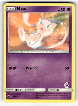 Mew - 32/68 (Mewtwo Stamped) 032/068 Normal Promo Battle Academy LP - Image 1
