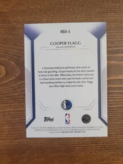 2026 Topps Collector Kit Exclusive Cooper Flagg (RC) #NBA-6 Holo Dallas Mavs - Image 2