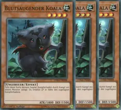 yugioh 3x Blutsaugender Koala DASA-DE048 SUPER RARE 1AUFLAGE DEUTSCH - Image 1