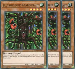 yugioh 3x Blutsaugendes Knabenkraut DASA-DE047 SUPER RARE 1AUFLAGE DEUTSCH - Image 1